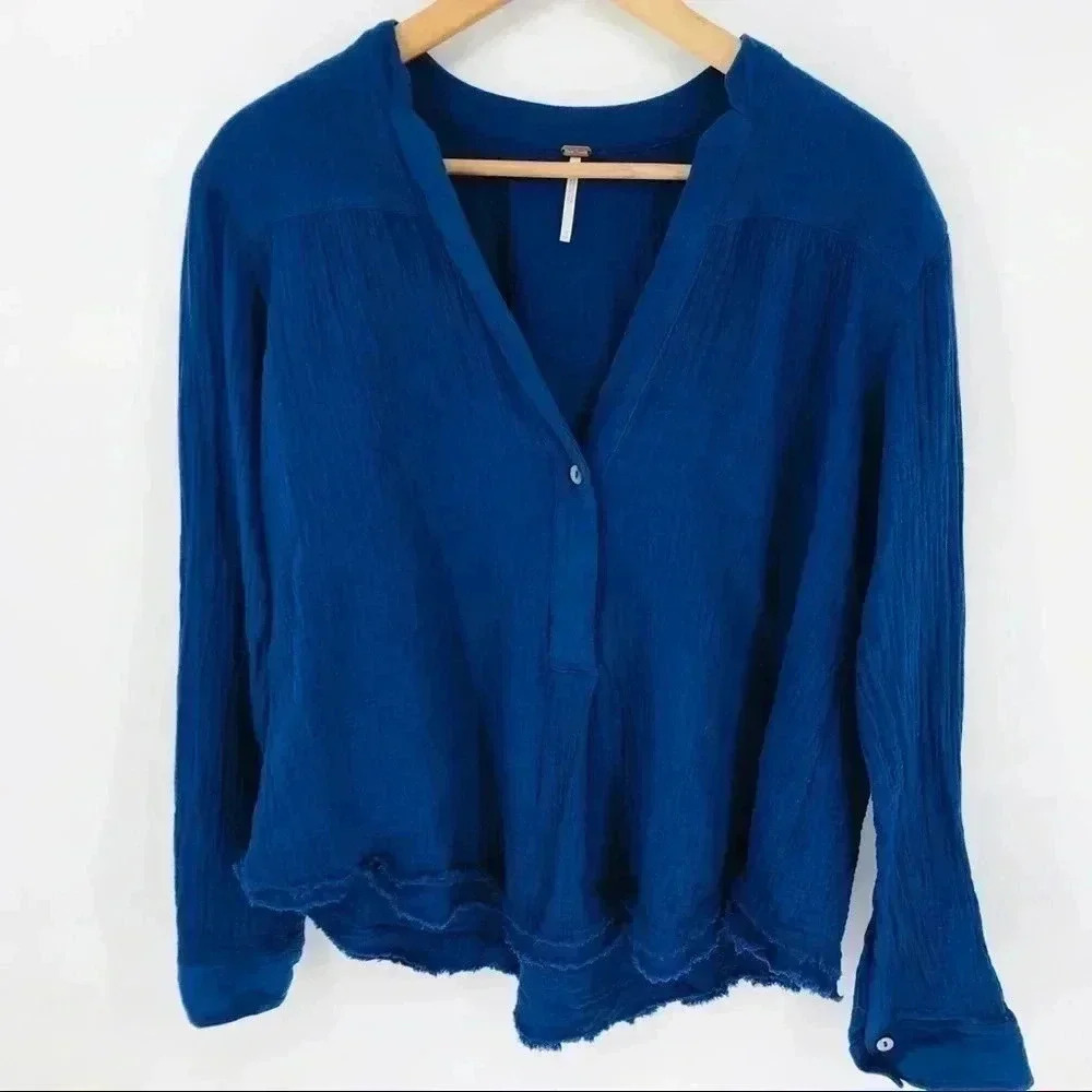 Free People thick cotton muslin shirt